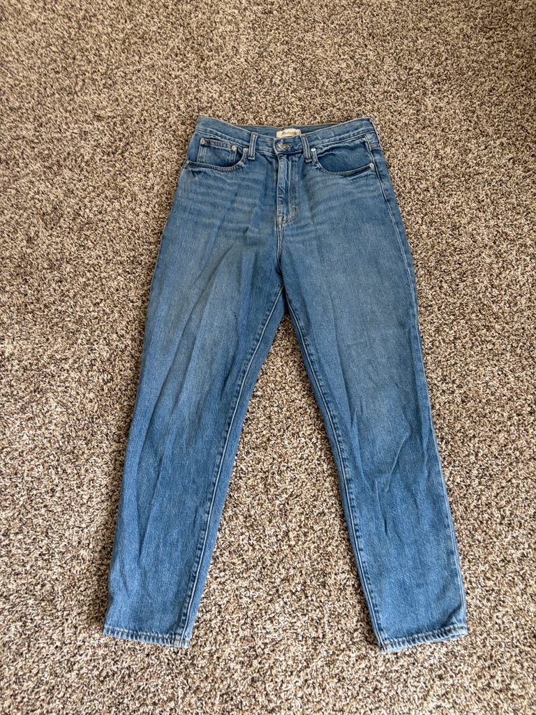 Madewell The Mom Jean High-Rise Straight Leg Jeans In Medium Blue